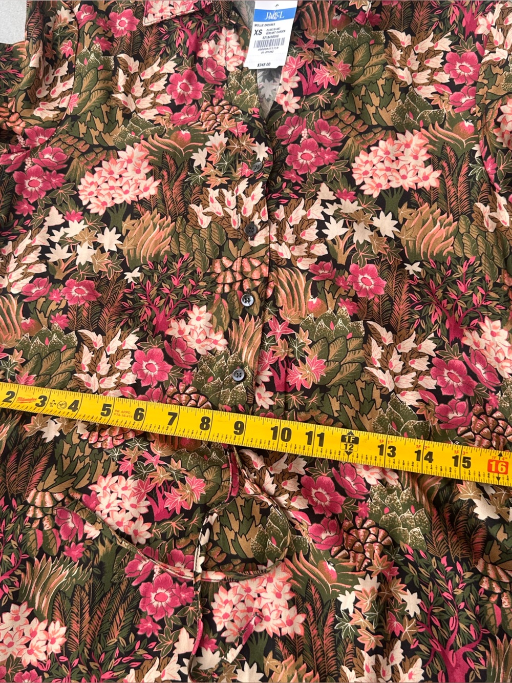 J MCLAUGHLIN NWT MOLLI KHAKI GARDEN MAXI DRESS SizeXS SILK BLD RETRO Y2K MODERN - Picture 10 of 13
